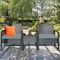 Costway 3PC Patio Rattan Furniture Set Coffee Table Conversation Sofa Cushioned
